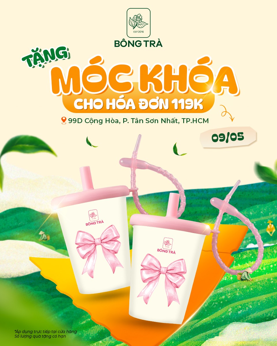 GRAND OPENING B&Ocirc;NG TR&Agrave; CỘNG HO&Agrave; - TẶNG M&Oacute;C KH&Oacute;A CHO H&Oacute;A ĐƠN TƯ 119K