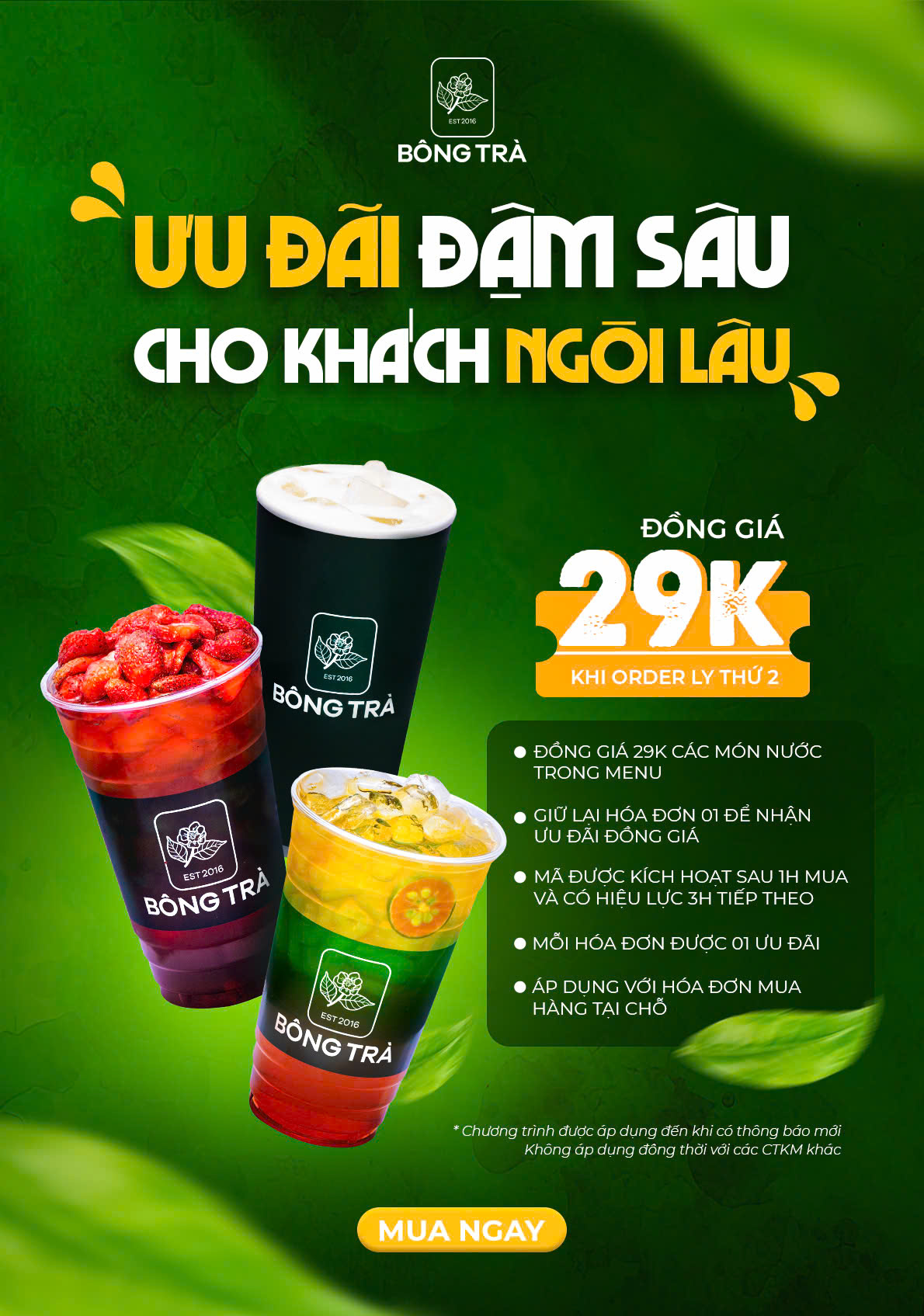 ƯU Đ&Atilde;I ĐẬM S&Acirc;U CHO KH&Aacute;CH NGỒI L&Acirc;U.